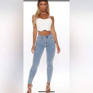 Shine Embellished Skinny Jeans